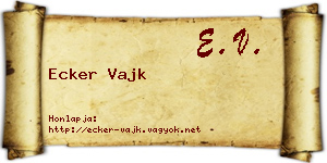 Ecker Vajk névjegykártya